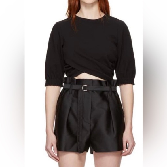 3.1 PHILIPP LIM twist crop top black Size :M - Picture 6 of 9
